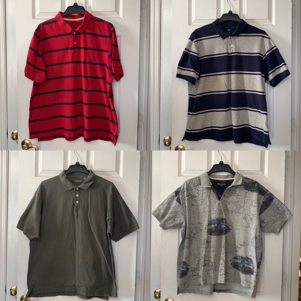 Lot of 4 VTG 90’s Mens Cotton Polo Shirts